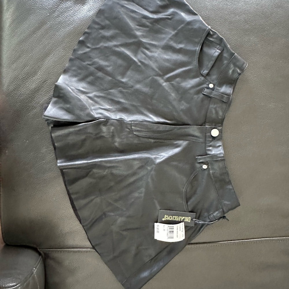 Black Faux Leather Shorts - new with tags